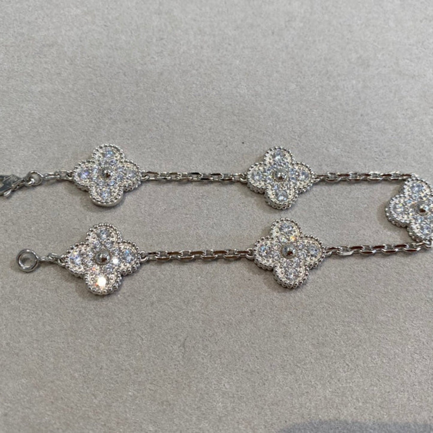 [Eterna  Jewelry] CLOVER 5 MOTIF FULL DIAMOND BRACELET COLLECTION