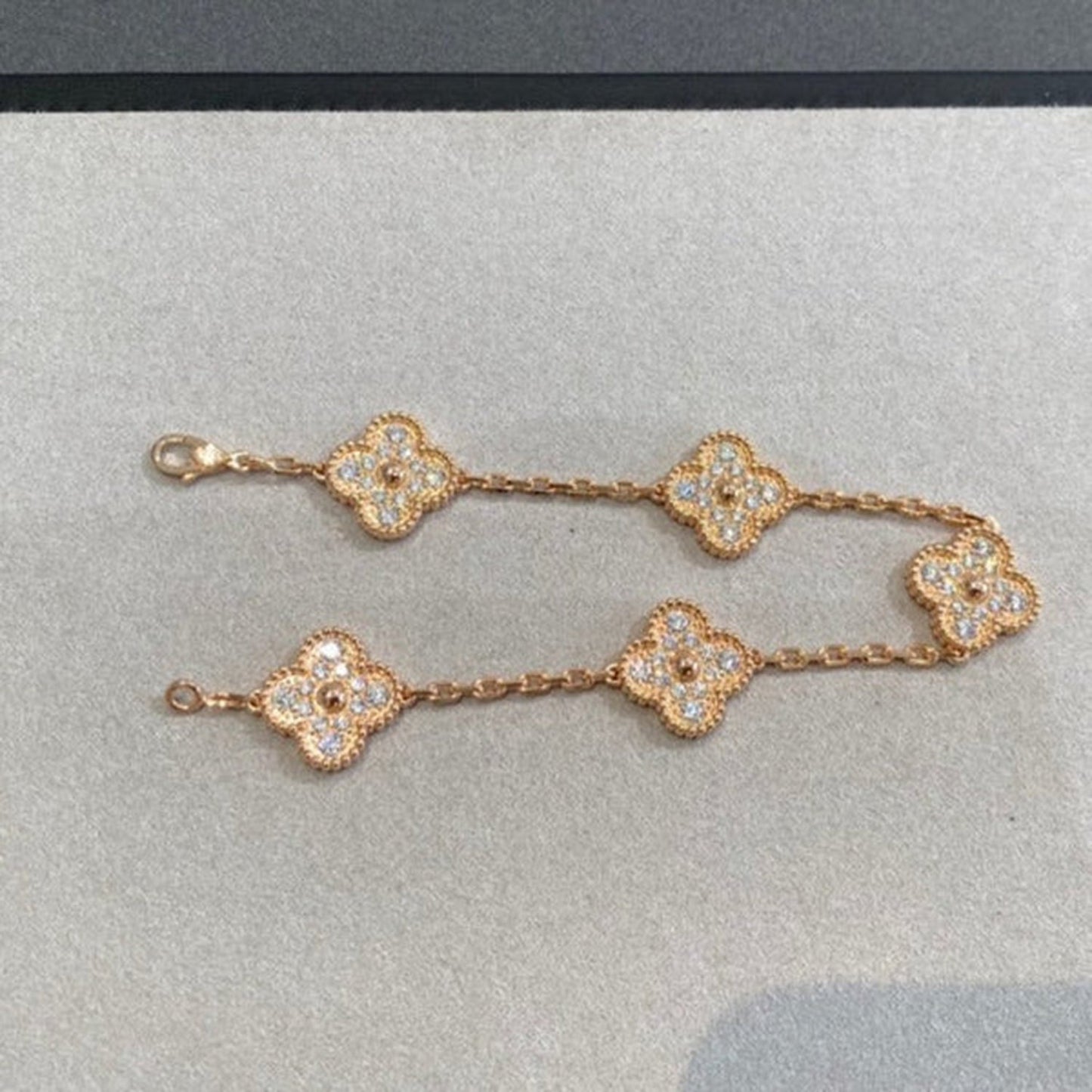 [Eterna  Jewelry] CLOVER 5 MOTIF FULL DIAMOND BRACELET COLLECTION