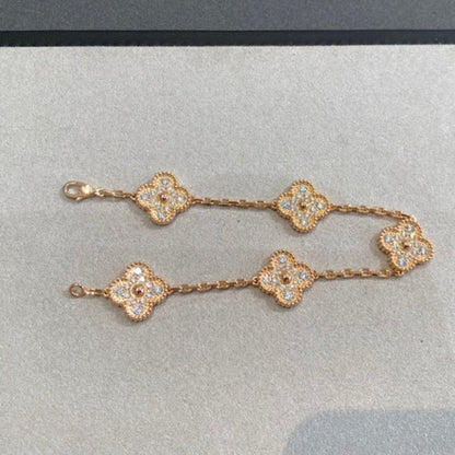 [Eterna  Jewelry] CLOVER 5 MOTIF FULL DIAMOND BRACELET COLLECTION