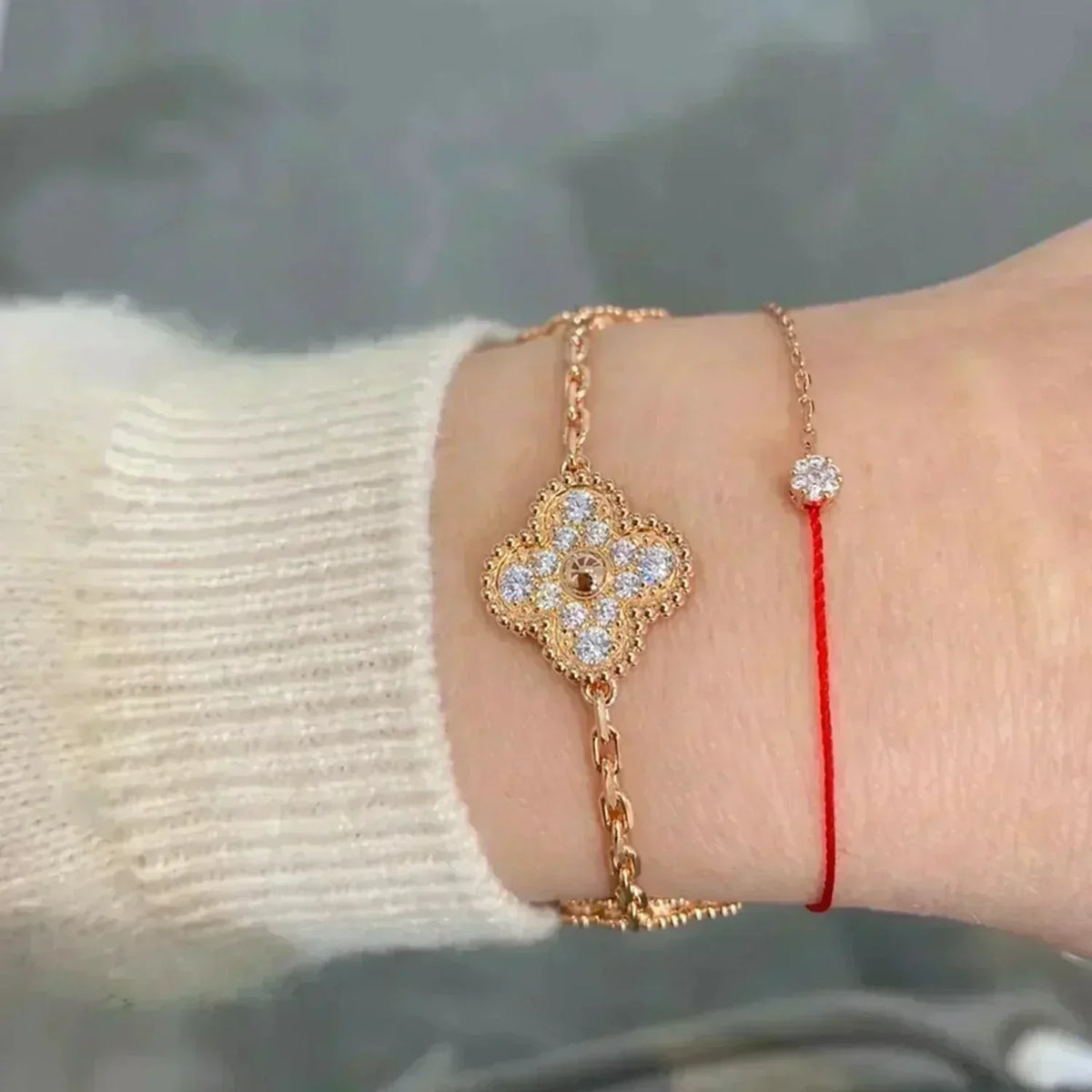 [Eterna  Jewelry] CLOVER 5 MOTIF FULL DIAMOND BRACELET COLLECTION