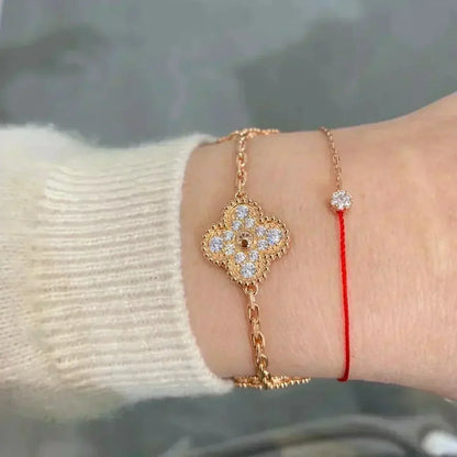 [Eterna  Jewelry] CLOVER 5 MOTIF FULL DIAMOND BRACELET COLLECTION