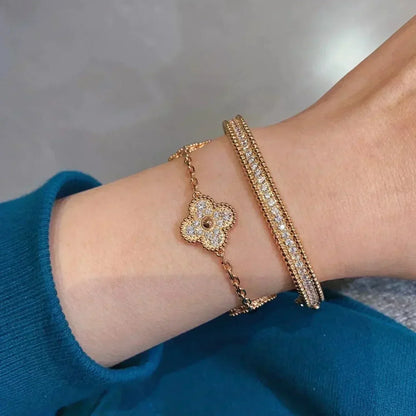 [Eterna  Jewelry] CLOVER 5 MOTIF FULL DIAMOND BRACELET COLLECTION