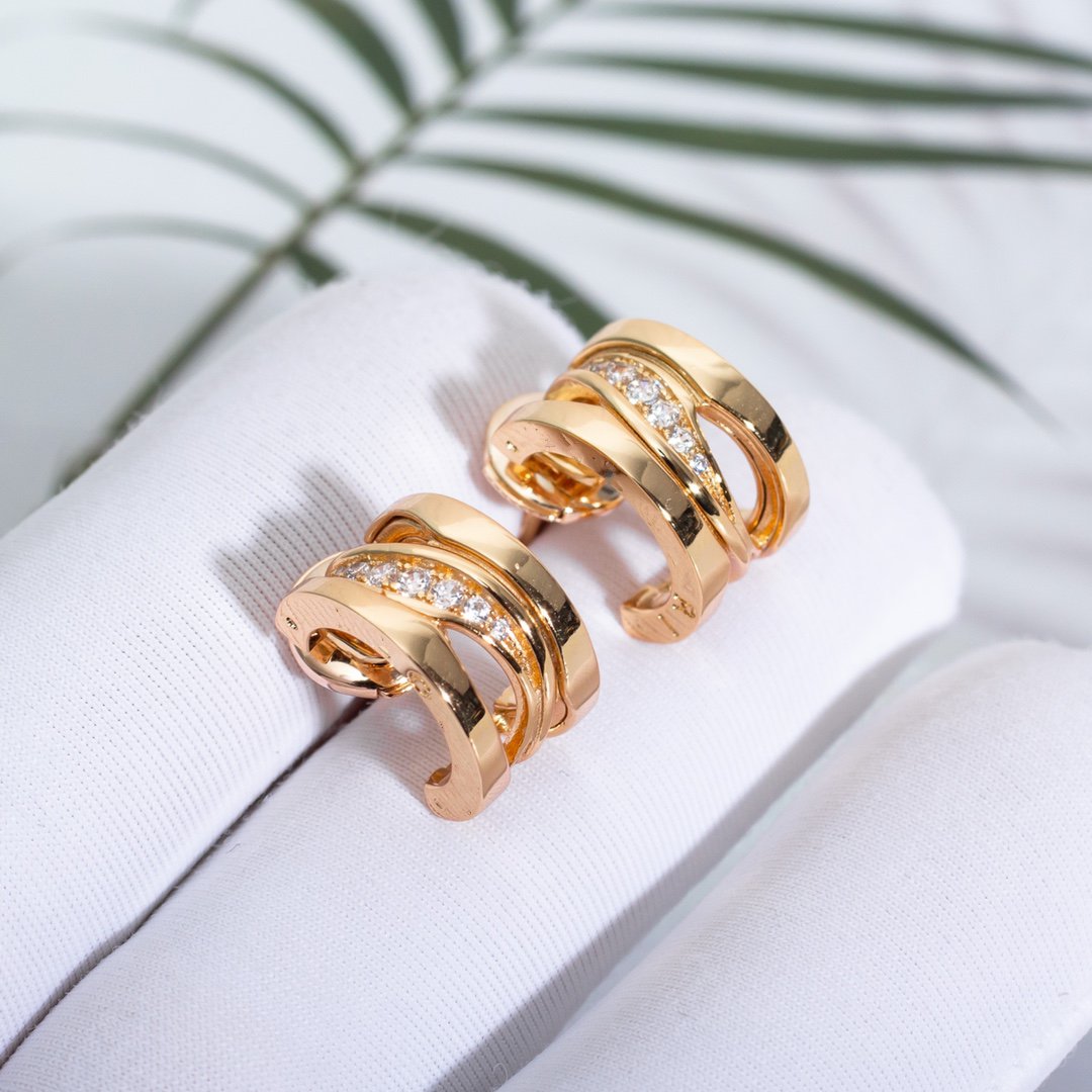[Eterna Jewels]ZERO 1 PINK GOLD DIAMONDS EARRINGS