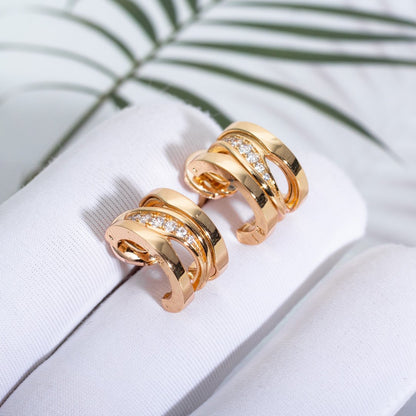 [Eterna Jewels]ZERO 1 PINK GOLD DIAMONDS EARRINGS