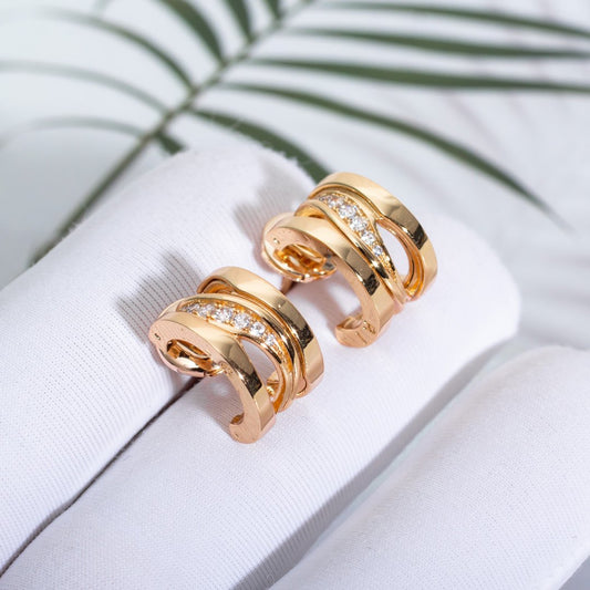 [Eterna Jewels]ZERO 1 PINK GOLD DIAMONDS EARRINGS