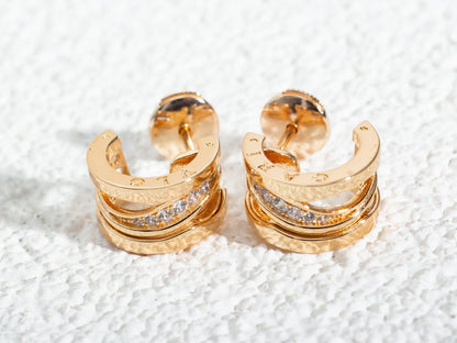 [Eterna Jewels]ZERO 1 PINK GOLD DIAMONDS EARRINGS