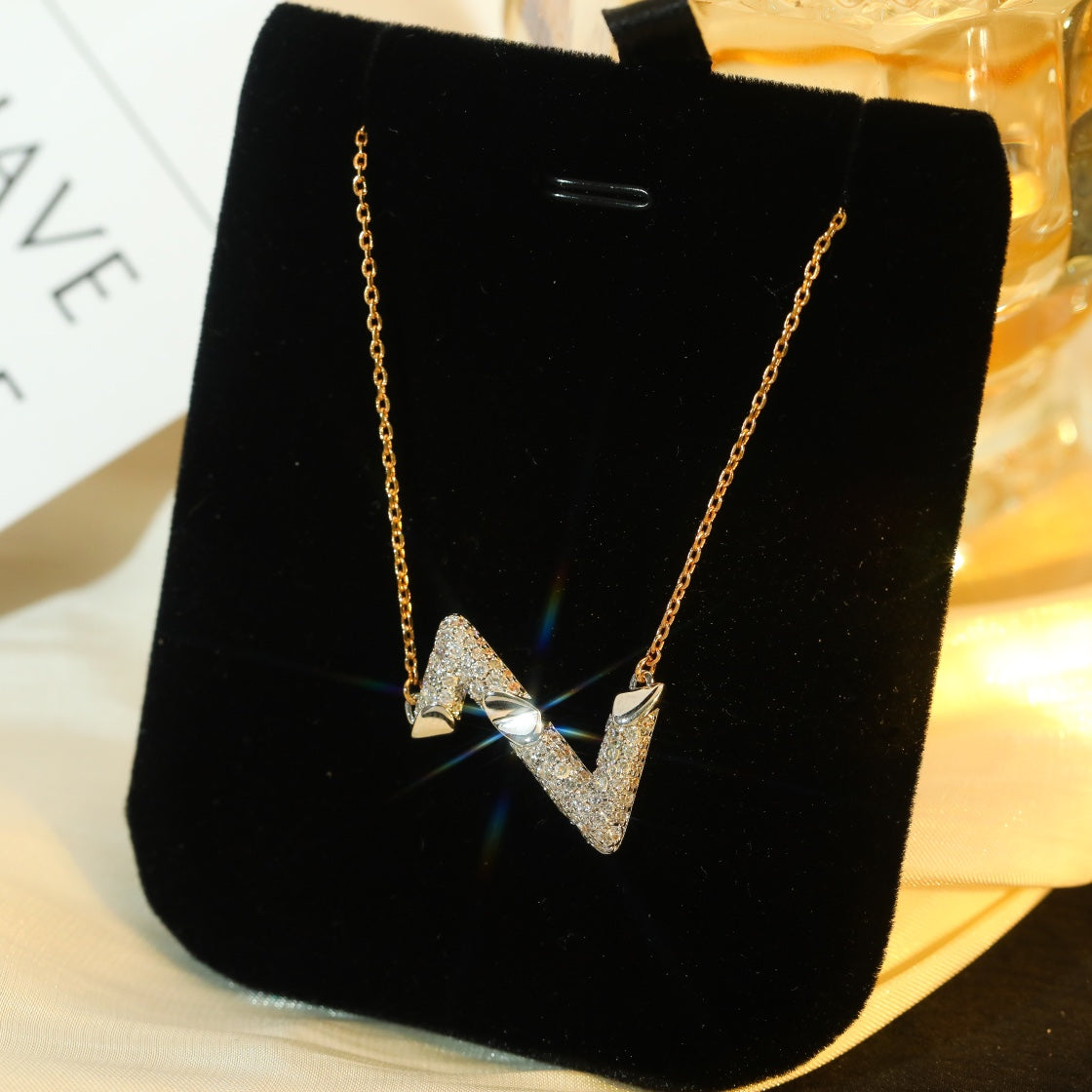 [Eterna Jewels]VOLT SILVER DIAMOND PEDANT NECKLACE