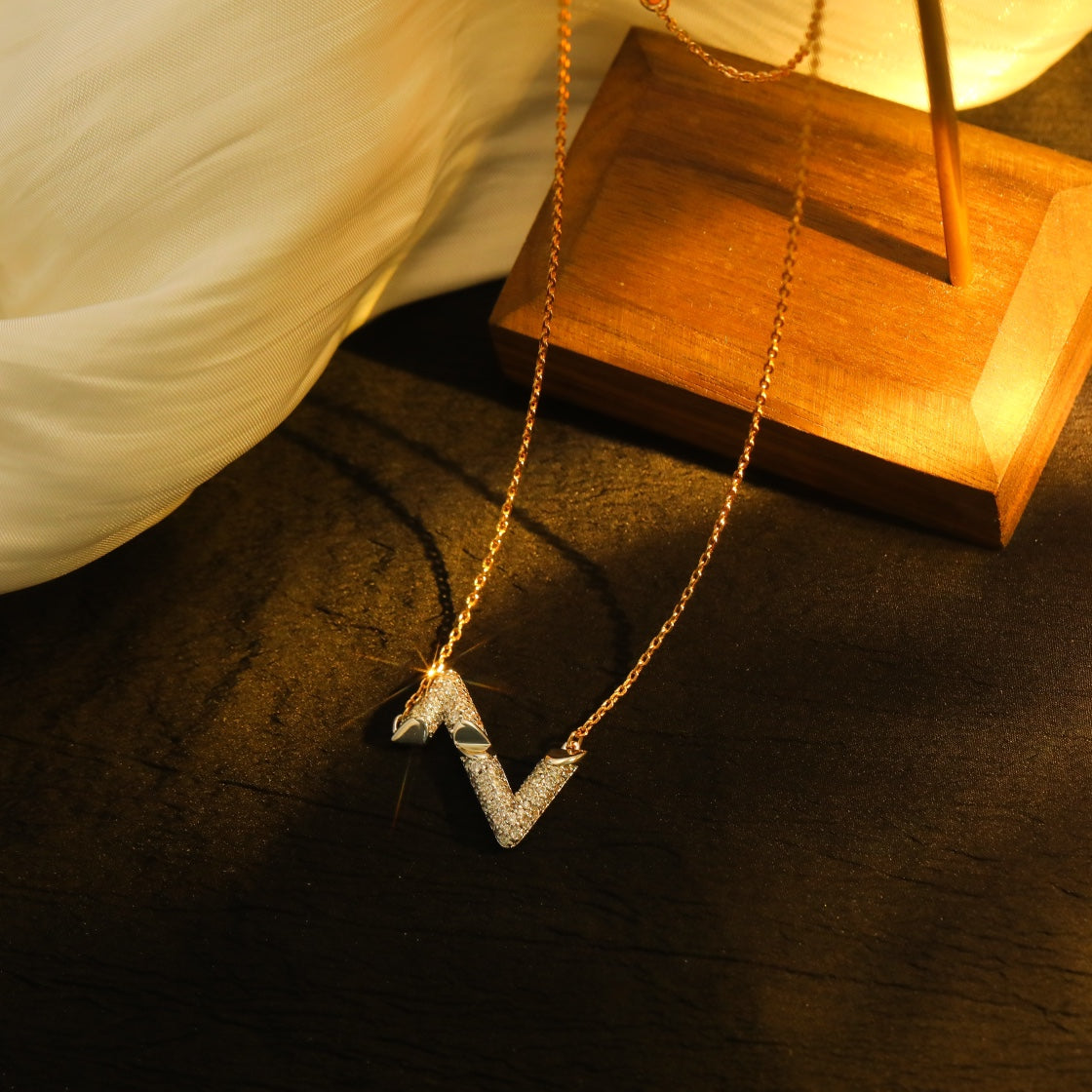 [Eterna Jewels]VOLT SILVER DIAMOND PEDANT NECKLACE