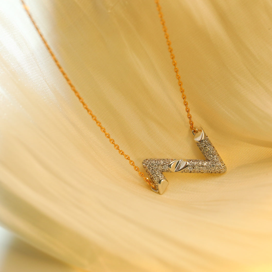 [Eterna Jewels]VOLT SILVER DIAMOND PEDANT NECKLACE