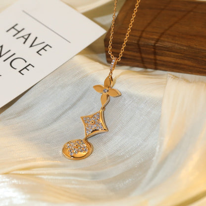 [Eterna Jewels]STAR AND SUN DIAMOND PINK GOLD NECKLACE