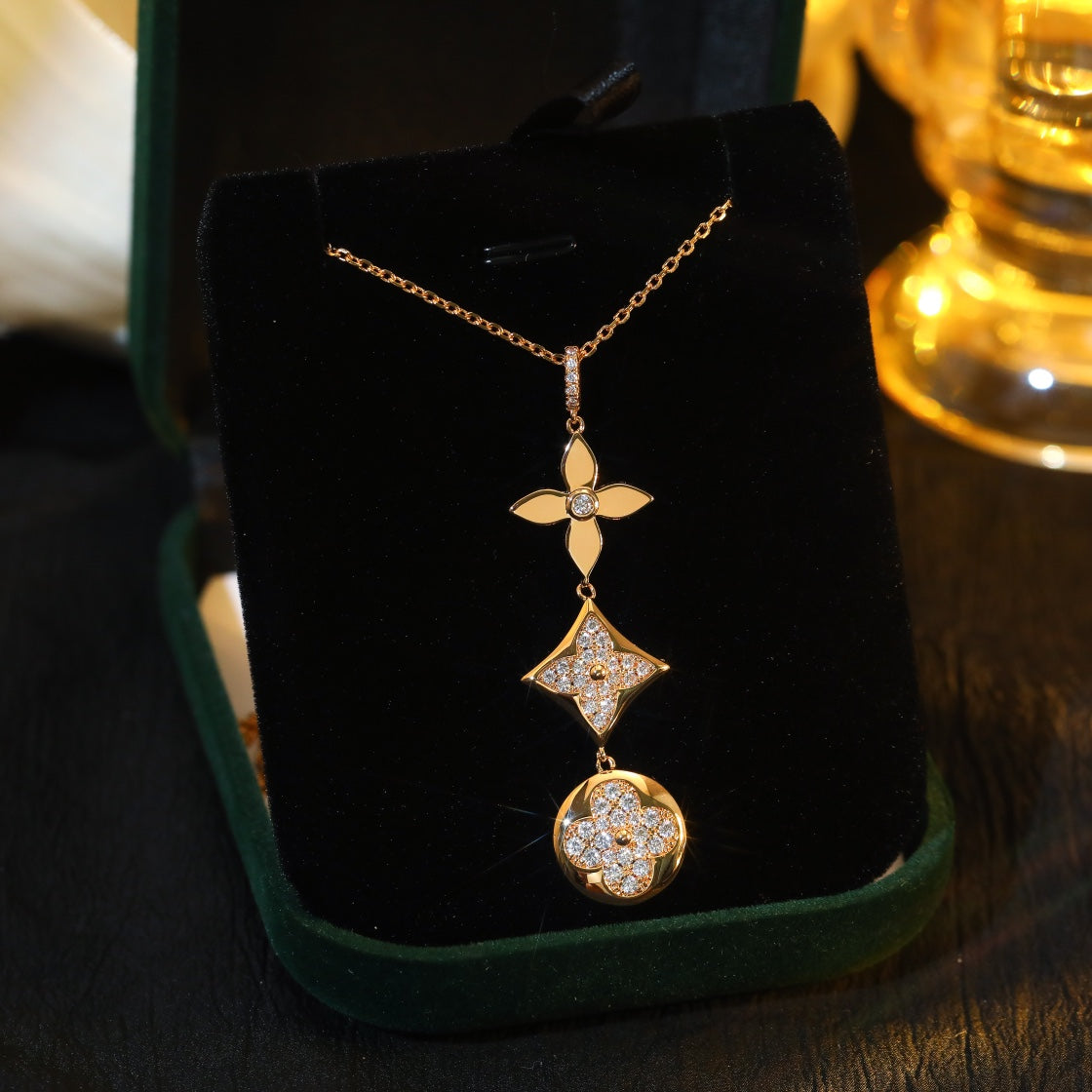 [Eterna Jewels]STAR AND SUN DIAMOND PINK GOLD NECKLACE