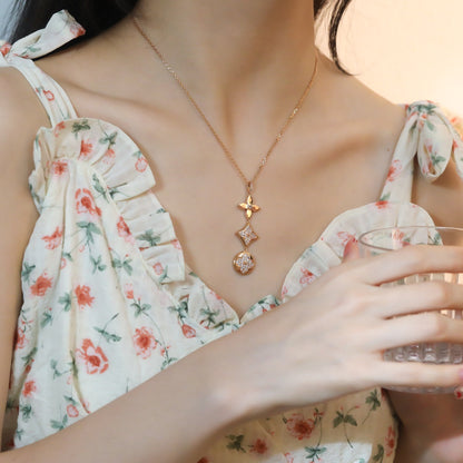[Eterna Jewels]STAR AND SUN DIAMOND PINK GOLD NECKLACE