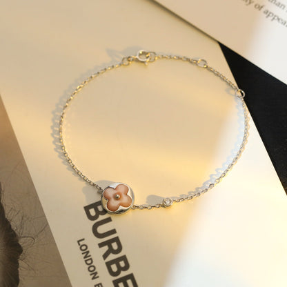 [Eterna Jewels]SUN MOTIF PINK MOP SILVER BRACELET