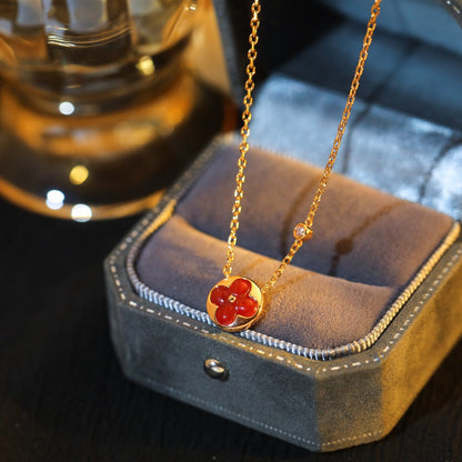 [Eterna Jewels]SUN PEDANT PINK GOLD 1 DIAMOND NECKLACE