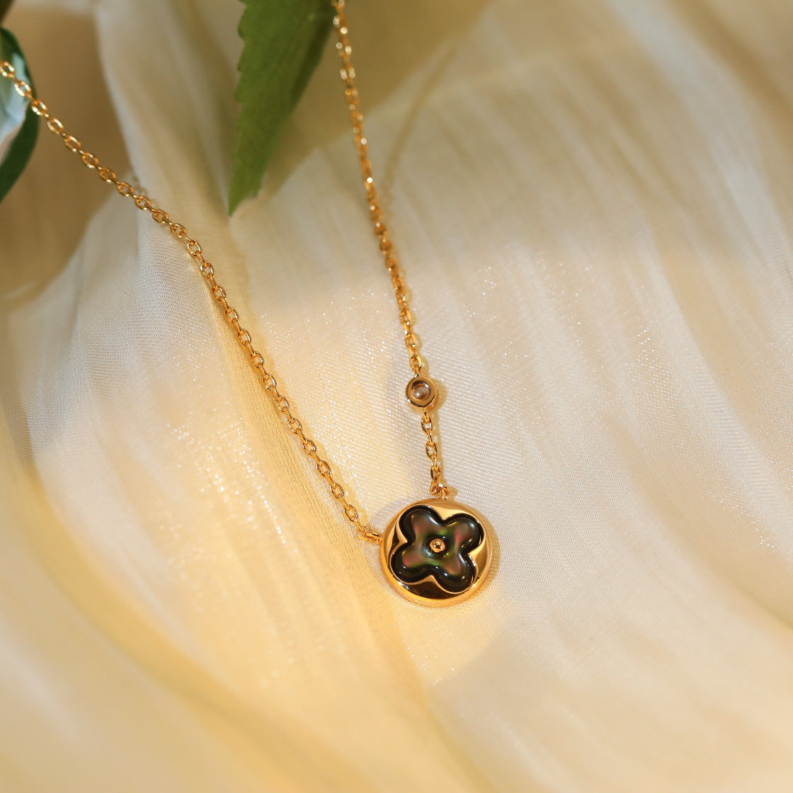 [Eterna Jewels]SUN PEDANT PINK GOLD 1 DIAMOND NECKLACE