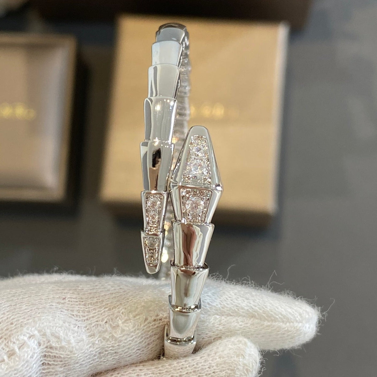 [Eterna Jewels]SERPENTI BRACELET DIAMONDS SILVER