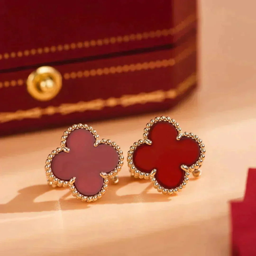 [Eterna Jewels]CLOVER MEDIUM 1 MOTIFS CARNELIAN  EARRINGS