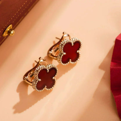 [Eterna Jewels]CLOVER MEDIUM 1 MOTIFS CARNELIAN  EARRINGS