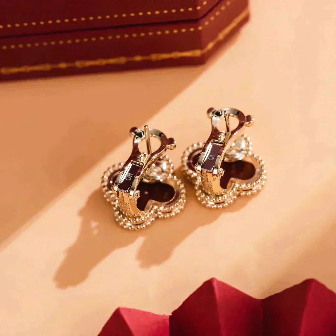 [Eterna Jewels]CLOVER MEDIUM 1 MOTIFS CARNELIAN  EARRINGS