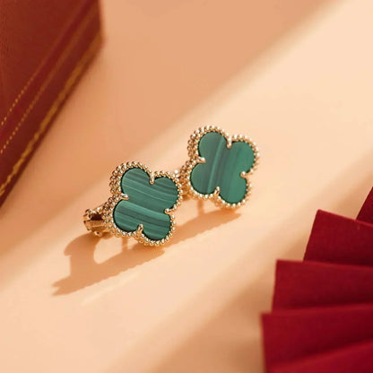 [Eterna Jewels]CLOVER MEDIUM 1 MOTIFS MALACHITE  EARRINGS