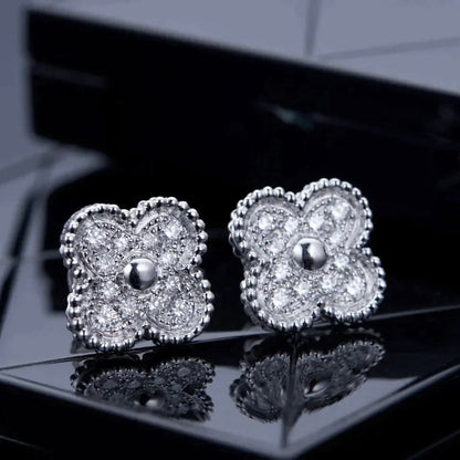 [Eterna Jewels]CLOVER 1 MOTIFS DIAMOND STUD EARRINGS SILVER