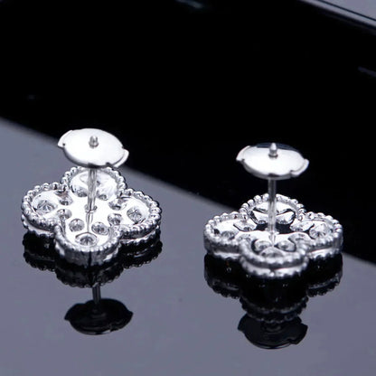 [Eterna Jewels]CLOVER 1 MOTIFS DIAMOND STUD EARRINGS SILVER