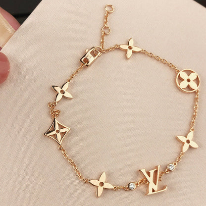 [Eterna Jewels]STAR AND SUN 7 MOTIFS GOLD BRACELET
