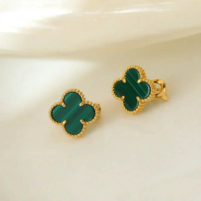 [Eterna Jewels]CLOVER MEDIUM 1 MOTIFS MALACHITE  EARRINGS
