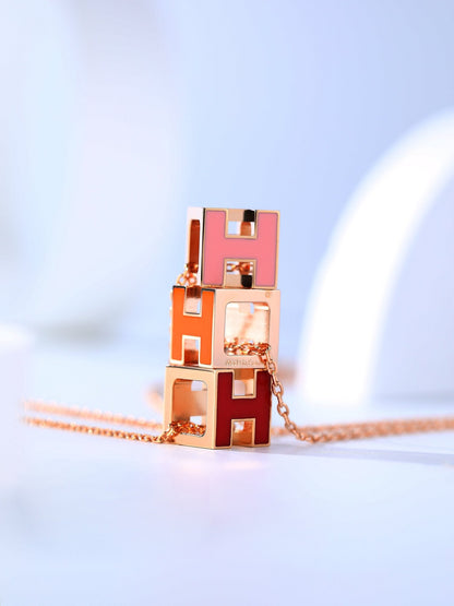 [Eterna Jewels]H CAGE PINK GOLD NECKLACE