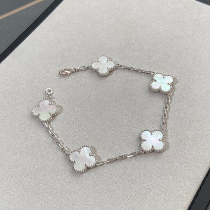 [Eterna Jewels]CLOVER WHITE PEARL MOP 5 MOTIF BRACELET COLLECTION
