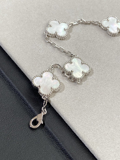 [Eterna Jewels]CLOVER WHITE PEARL MOP 5 MOTIF BRACELET COLLECTION