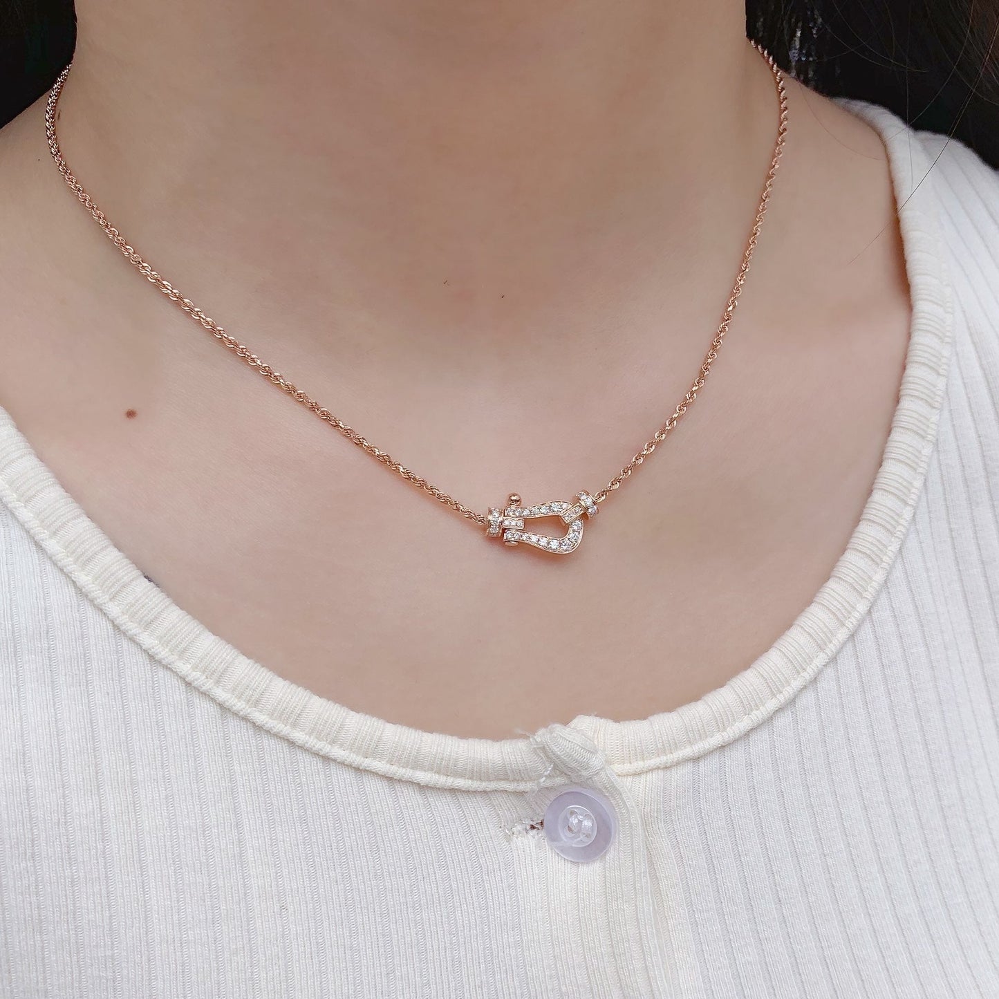 [Eterna Jewels]FORCE 10 PINK GOLD DIAMOND NECKLACE