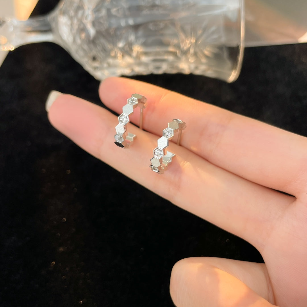 [Eterna Jewels]BEE LOVE DIAMOND HOOP EARRINGS