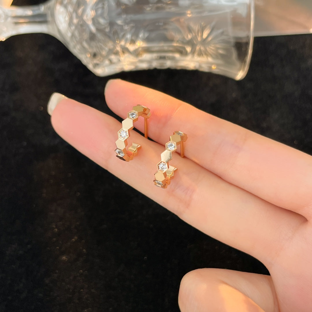 [Eterna Jewels]BEE LOVE DIAMOND HOOP EARRINGS