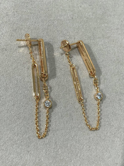 [Eterna Jewels]CHAINE CHAOS DIAMOND DROP EARRINGS