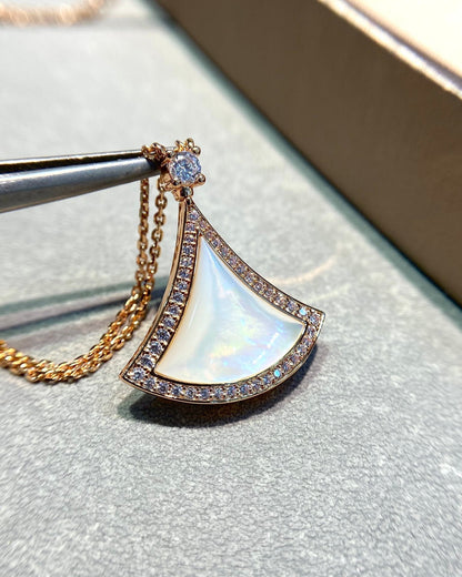 [Eterna Jewels]DREAM MOP DIAMOND PAVED PINK GOLD NECKLACE