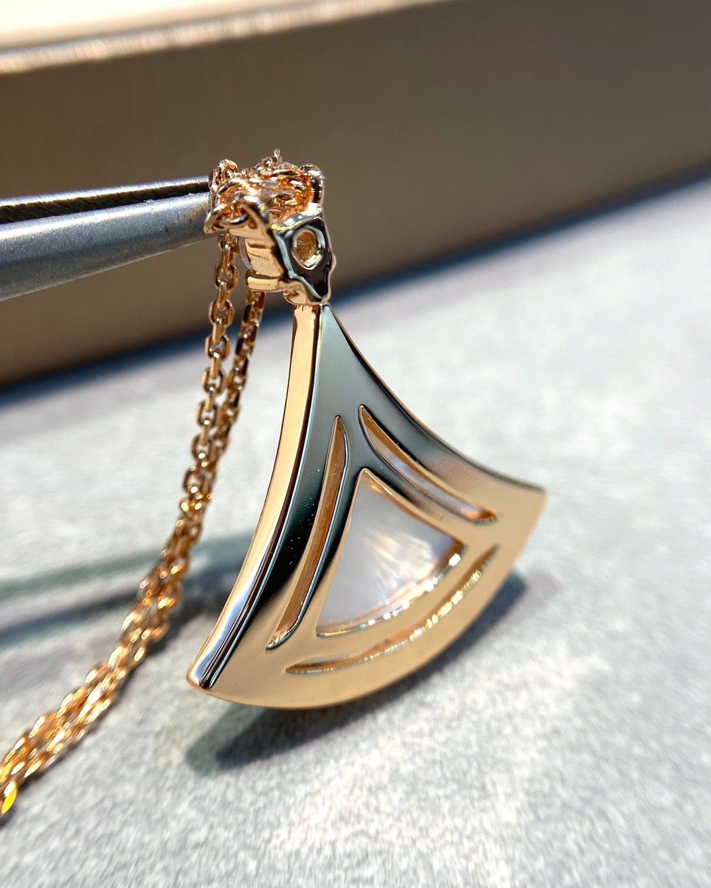 [Eterna Jewels]DREAM MOP DIAMOND PAVED PINK GOLD NECKLACE