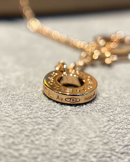 [Eterna Jewels]DREAM MOP DIAMOND PAVED PINK GOLD NECKLACE