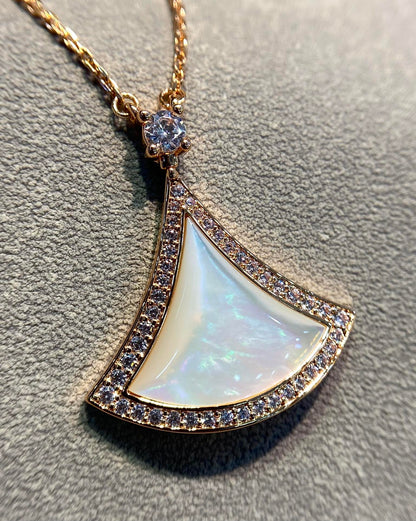 [Eterna Jewels]DREAM MOP DIAMOND PAVED PINK GOLD NECKLACE