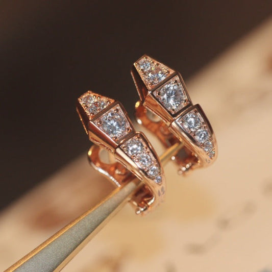 [Eterna Jewels]SERPENT PINK GOLD DIAMOND EARRINGS