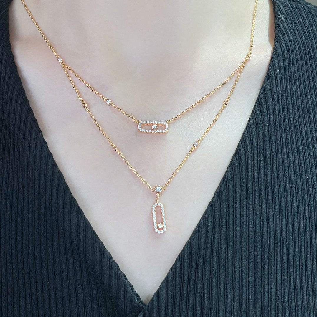 [Eterna Jewels]MOVE 2 ROW DIAMOND NECKLACE