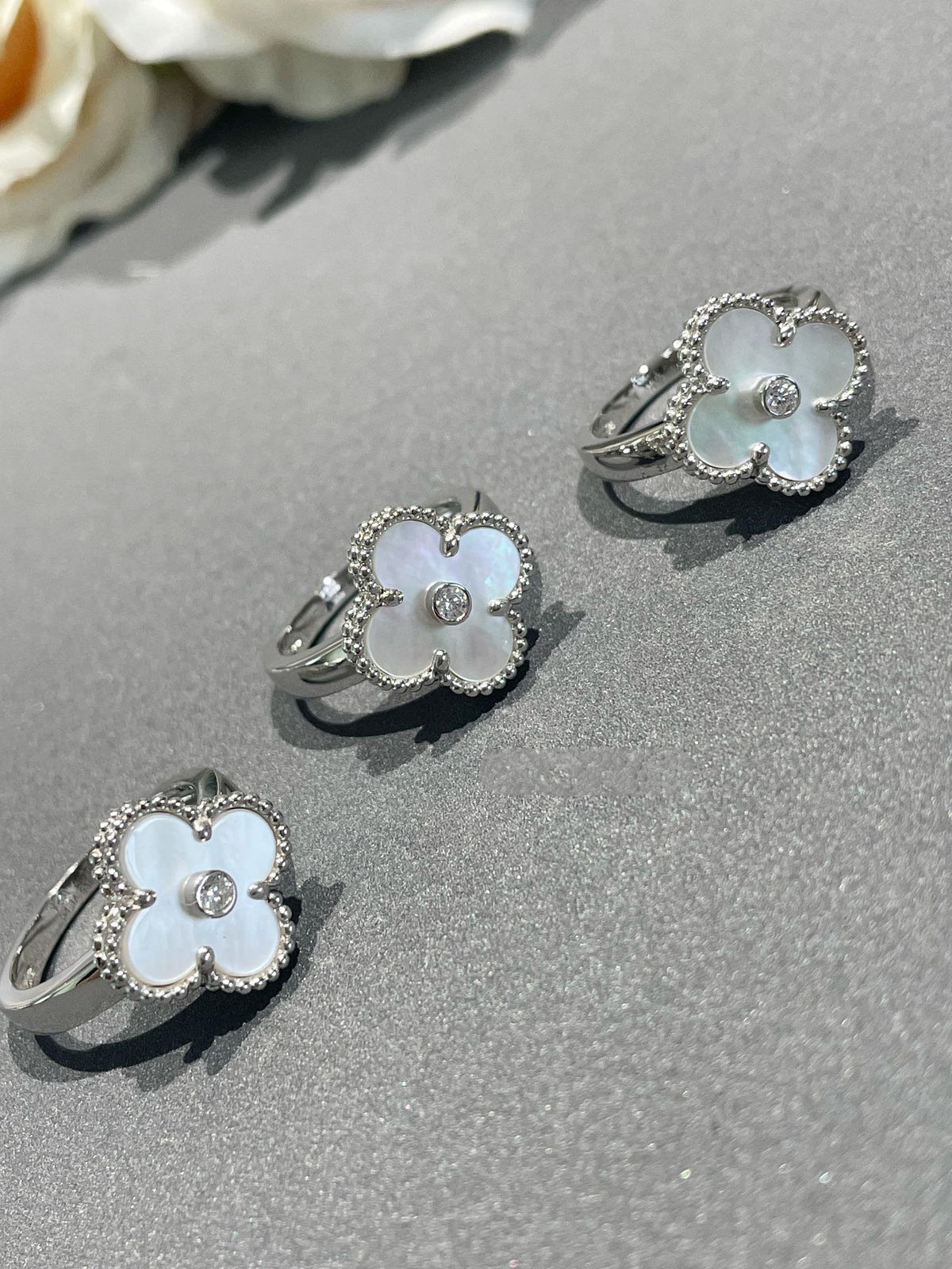 [Eterna Jewels]CLOVER SILVER MOP DIAMOND RING