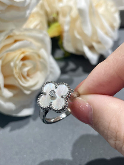 [Eterna Jewels]CLOVER SILVER MOP DIAMOND RING