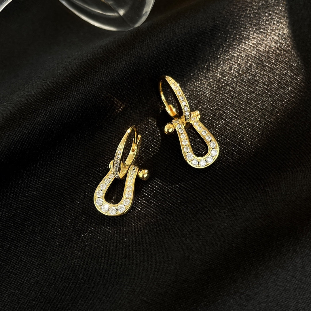 [Eterna Jewels]FORCE 10 FULL DIAMOND DROP EARRINGS MEDIUM MODEL