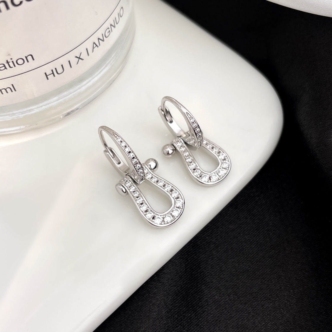 [Eterna Jewels]FORCE 10 FULL DIAMOND DROP EARRINGS MEDIUM MODEL