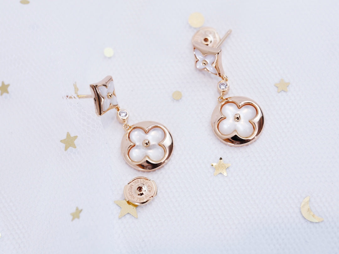[Eterna Jewels]STAR AND SUN PINK GOLD MOP DROP EARRINGS