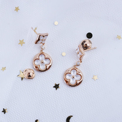 [Eterna Jewels]STAR AND SUN PINK GOLD MOP DROP EARRINGS