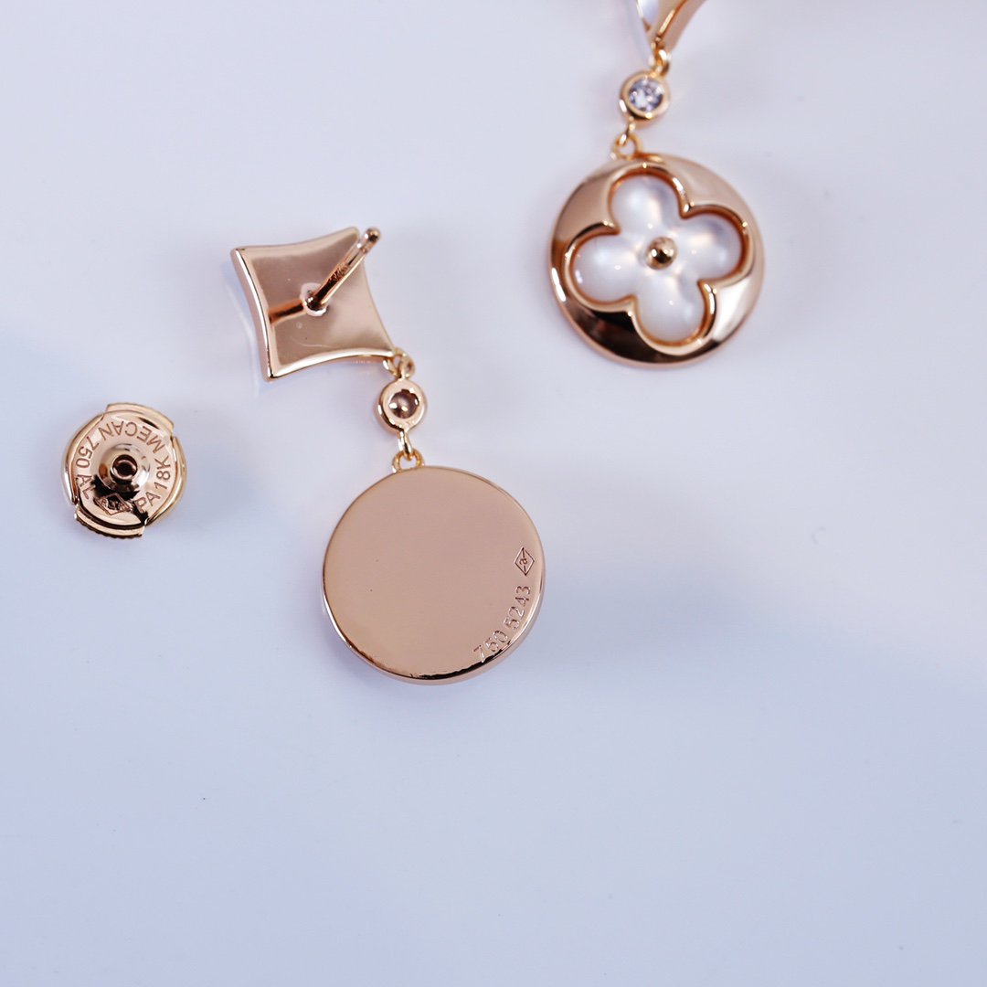 [Eterna Jewels]STAR AND SUN PINK GOLD MOP DROP EARRINGS