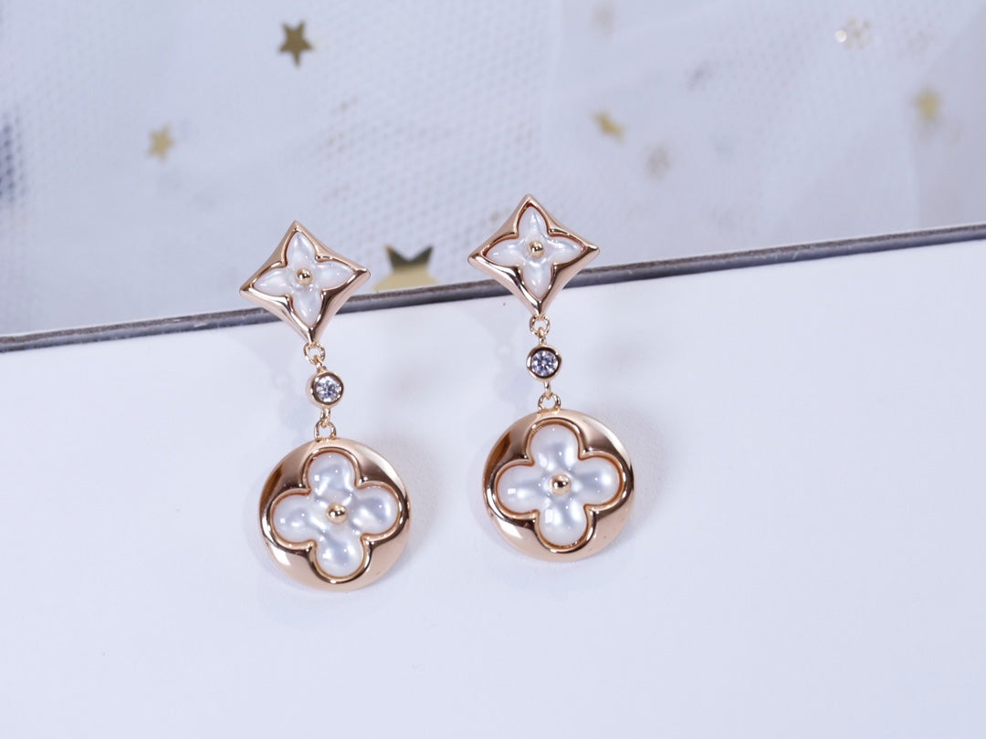[Eterna Jewels]STAR AND SUN PINK GOLD MOP DROP EARRINGS