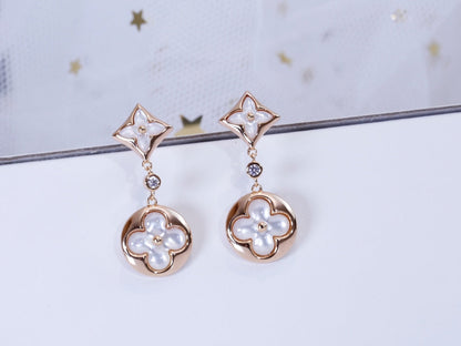 [Eterna Jewels]STAR AND SUN PINK GOLD MOP DROP EARRINGS